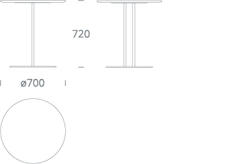 PLATOU bistro table - drawing